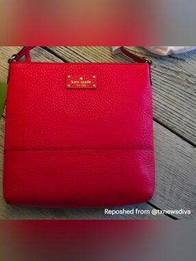 kate spade Hot Pink Pebbled Leather Crossbody Bag In Used Condition